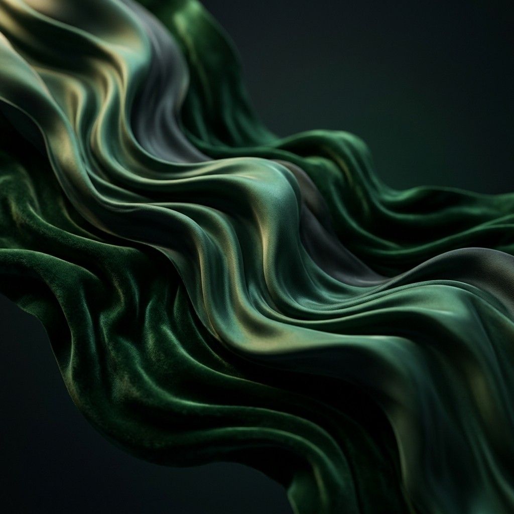 Flowing green silk